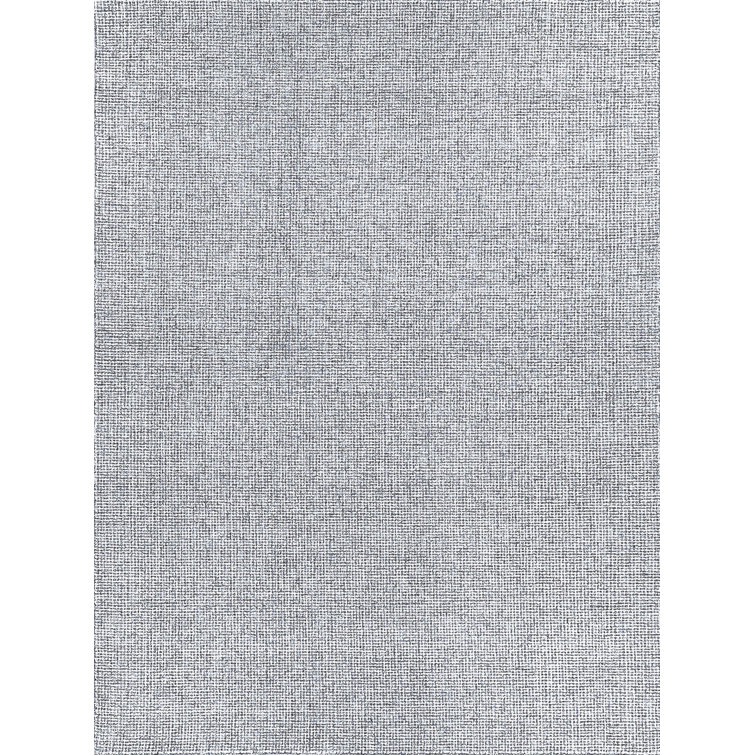 Handmade Blue Wool Geometric Rectangular Rug 9' x 12'