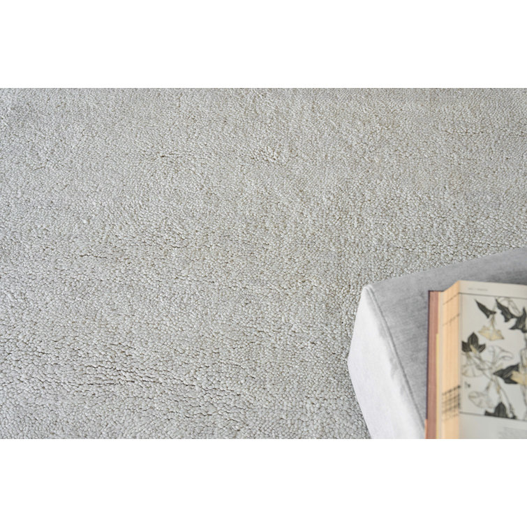 Beige Hand-Knotted Wool Rectangular Area Rug 2' x 3'