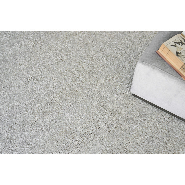 Beige Hand-Knotted Wool Rectangular Area Rug 2' x 3'