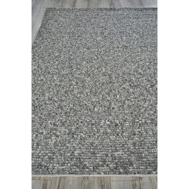 Gray Hand-Loomed Wool Striped 2' x 3' Area Rug