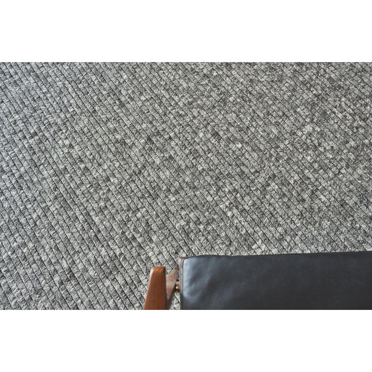 Gray Hand-Loomed Wool Striped 2' x 3' Area Rug