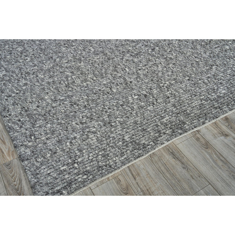 Gray Hand-Loomed Wool Striped 2' x 3' Area Rug