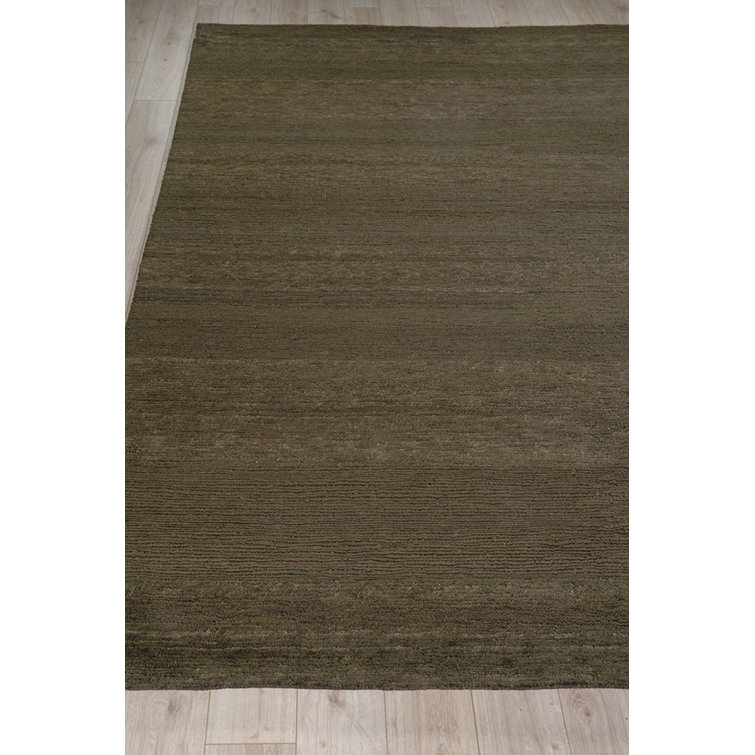 Merino Brown Hand-Knotted Wool Rectangular Area Rug