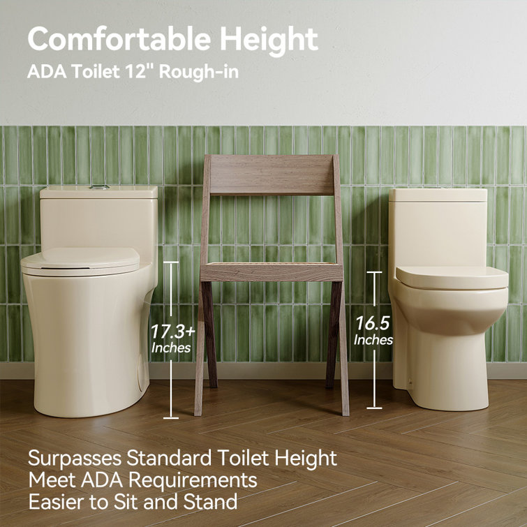 Bisque Elongated Dual Flush High Efficiency Toilet