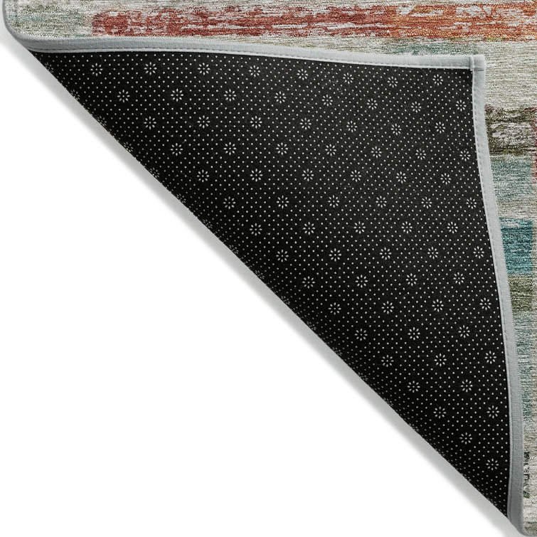 Multicolor Rectangular Synthetic Flat Woven Washable Rug 10' x 14'