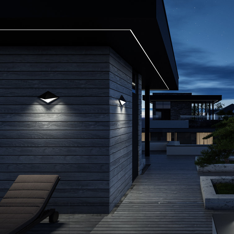 Black Aluminum Dimmable LED Outdoor Wall Light