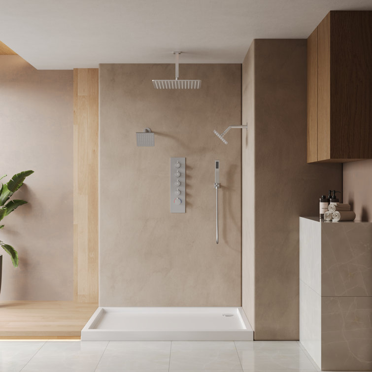 16" Brushed Nickel Thermostatic Triple Showerhead System