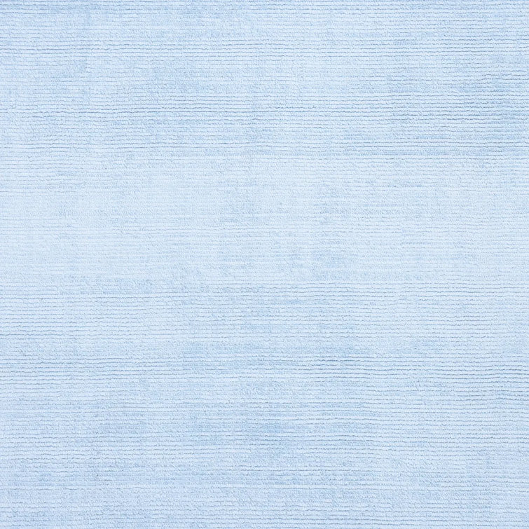 Elegant Hand-Loomed Viscose 8'x10' Light Blue Area Rug