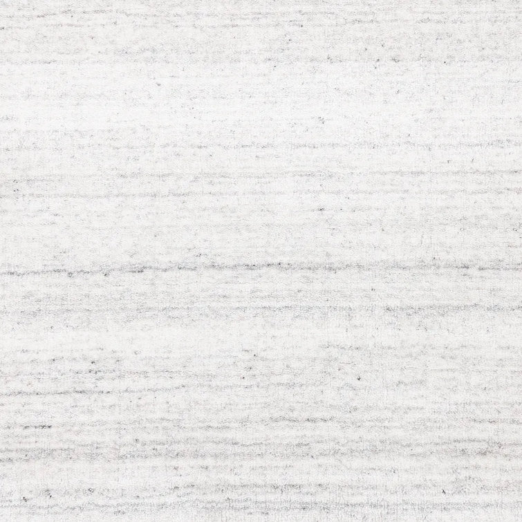 Elegant Ivory Hand-Knotted Wool & Viscose 9' x 12' Area Rug