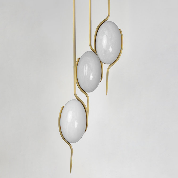 Natural Aged Brass 3-Light LED Cluster Pendant