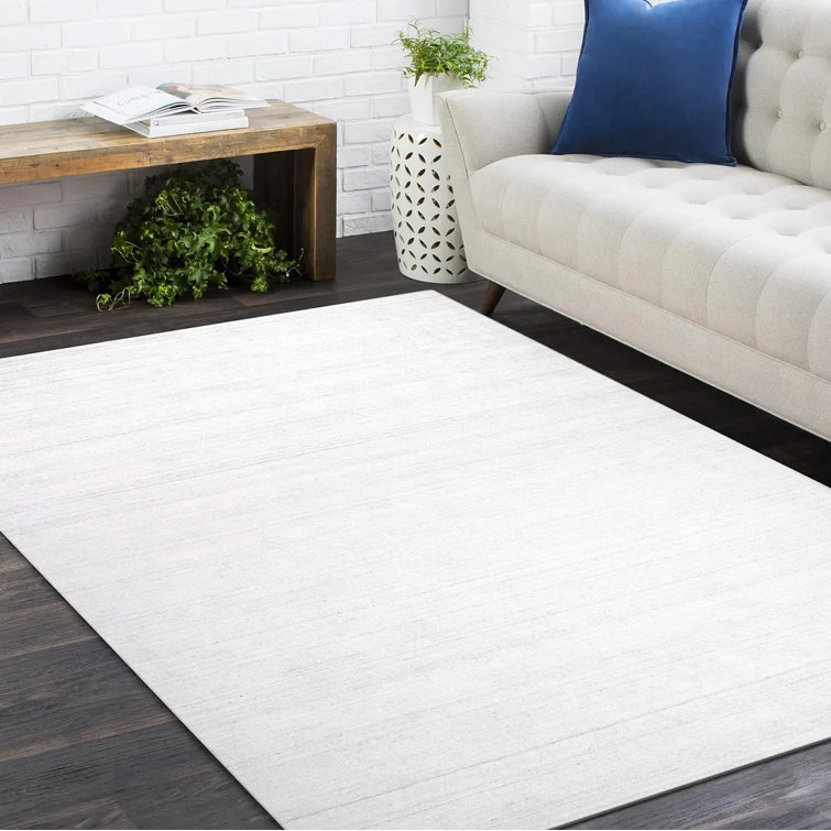 Ashton Hand-Loomed Ivory Wool and Viscose 8' x 10' Area Rug