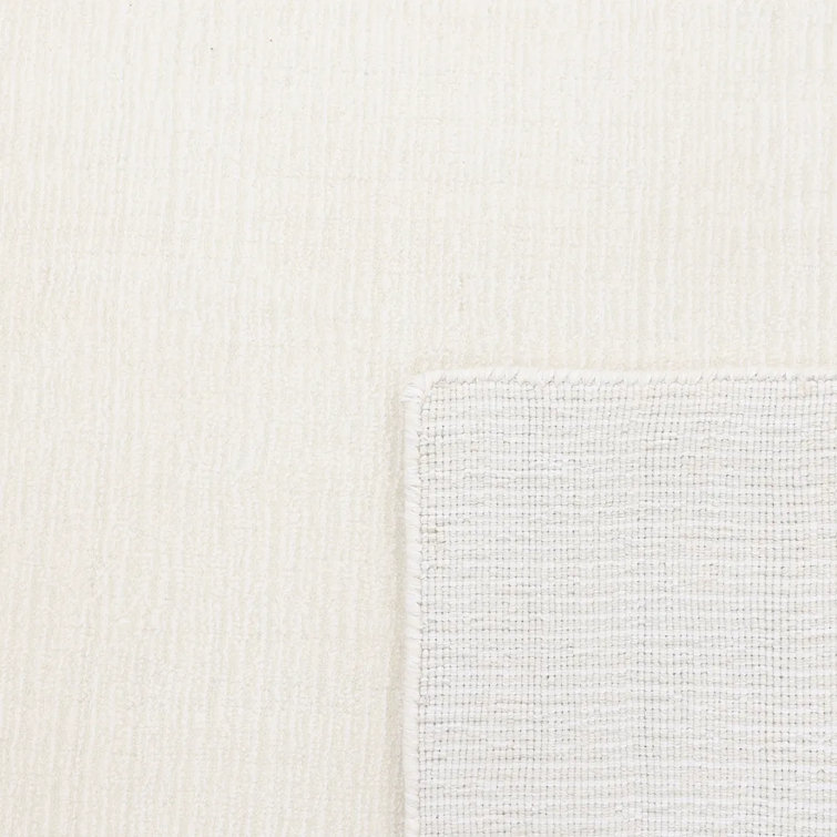 Ivory Elegance 8' x 10' Handmade Wool-Viscose Stripe Area Rug