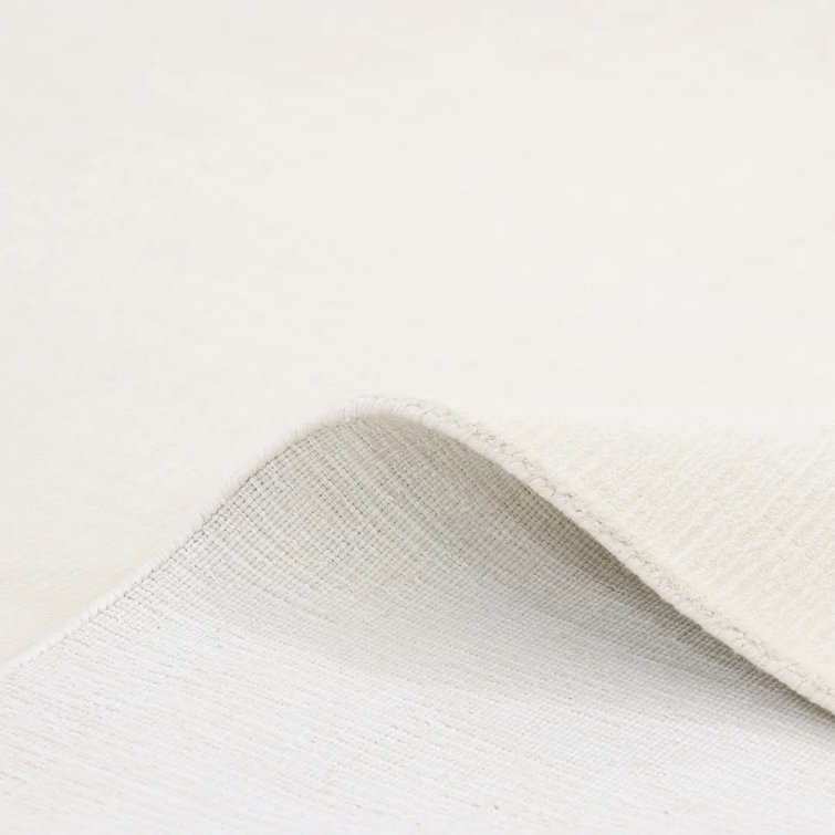 Ivory Elegance 8' x 10' Handmade Wool-Viscose Stripe Area Rug