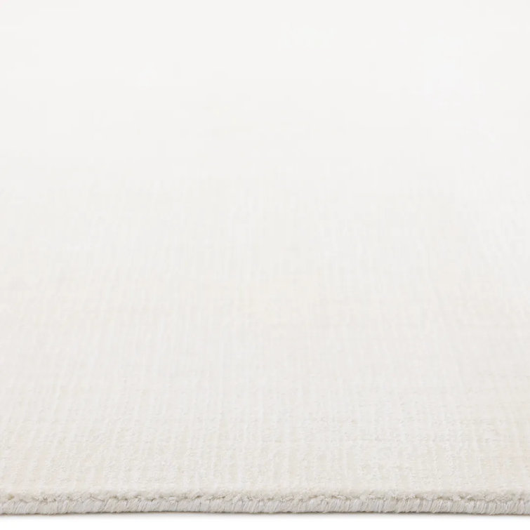 Ivory Elegance 8' x 10' Handmade Wool-Viscose Stripe Area Rug