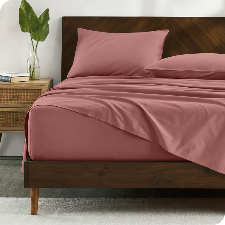 Twin XL Dusty Rose Organic Cotton Percale Sheet Set