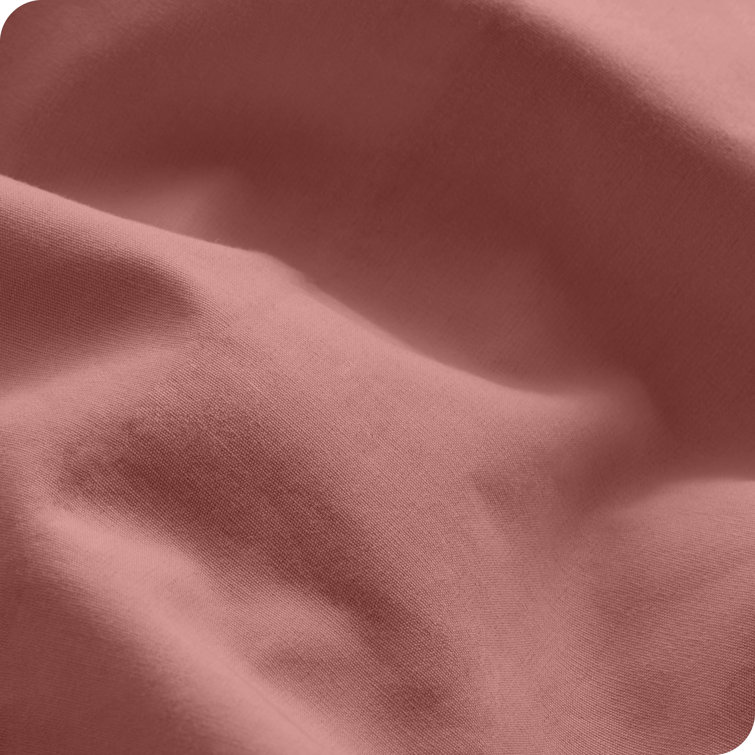 Twin XL Dusty Rose Organic Cotton Percale Sheet Set