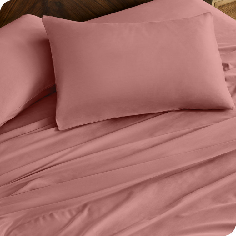 Twin XL Dusty Rose Organic Cotton Percale Sheet Set