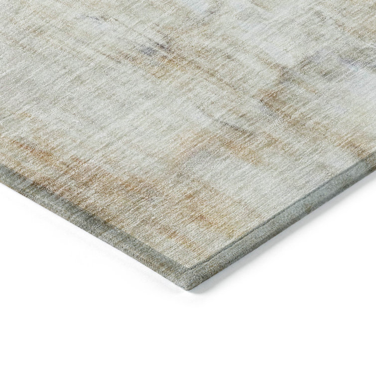 Copper Rectangular Washable Synthetic 5' x 7' Area Rug