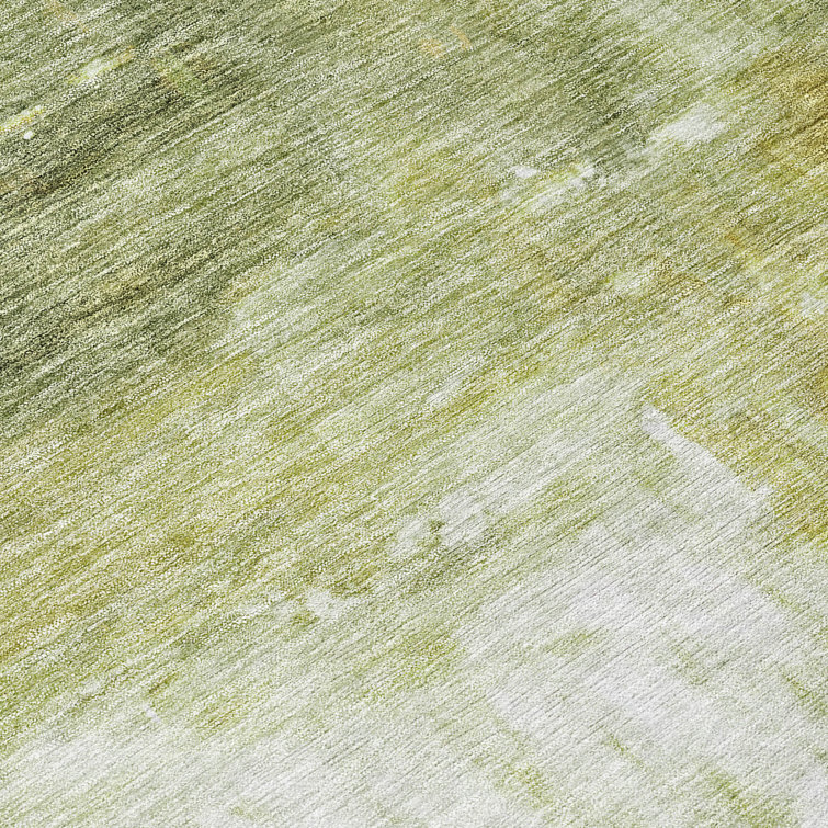 Sage Green Rectangular Machine Washable Indoor/Outdoor Rug