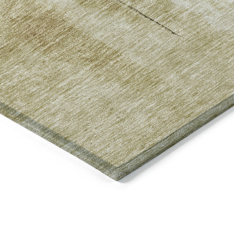 Wheat Synthetic Rectangular Washable Non-Slip 5' x 7' Rug