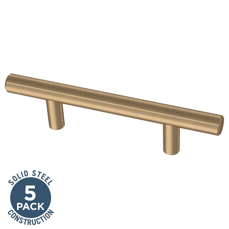 Champagne Bronze Cylindrical Bar Cabinet Pull with Mounting Hardware