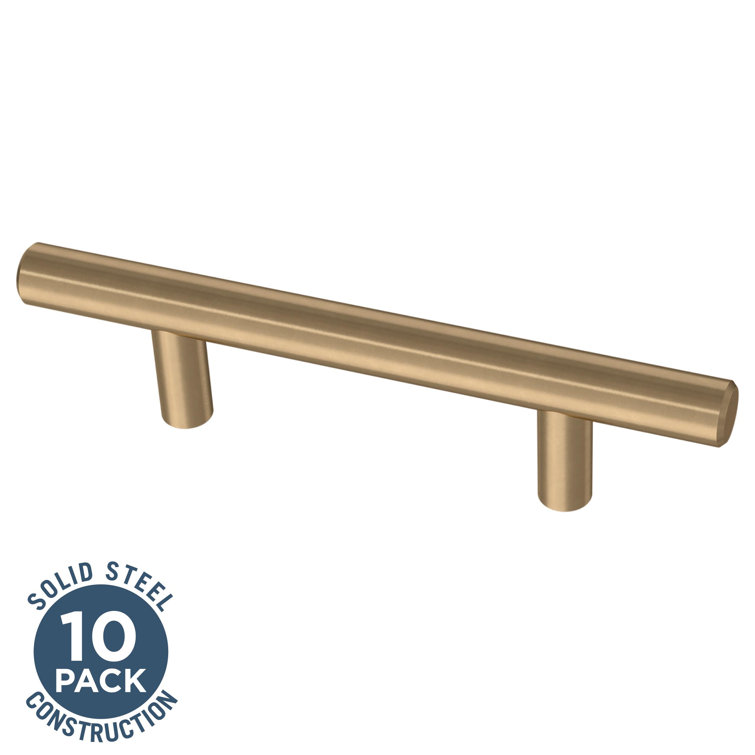 Champagne Bronze Modern 3-Inch Bar Cabinet Pulls (10-Pack)