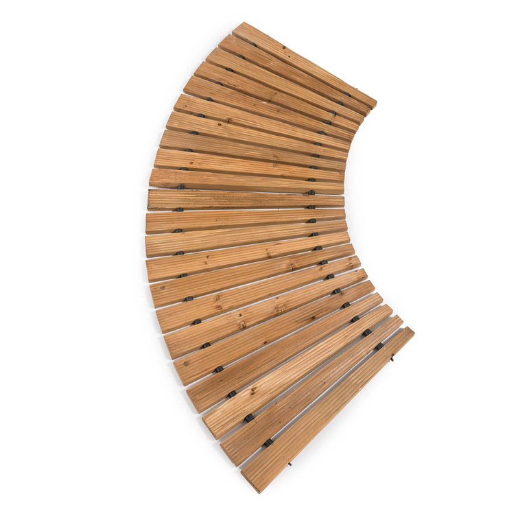 Curved Natural Hardwood Roll-Out Garden Pathway, 4' Long