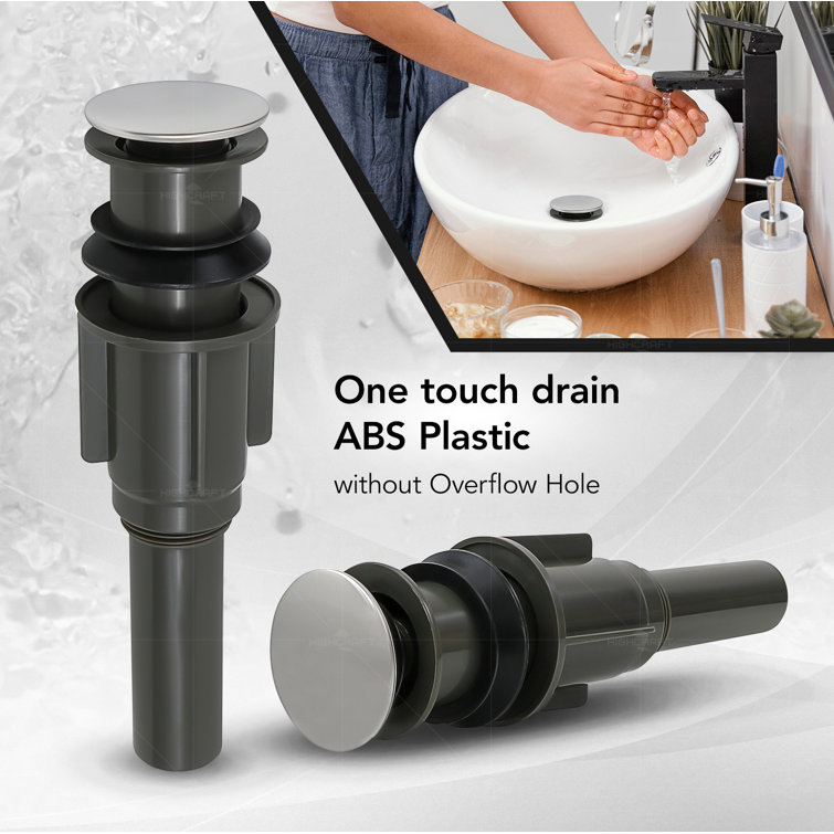 Chrome ABS Bathroom Sink Pop-Up Drain Assembly