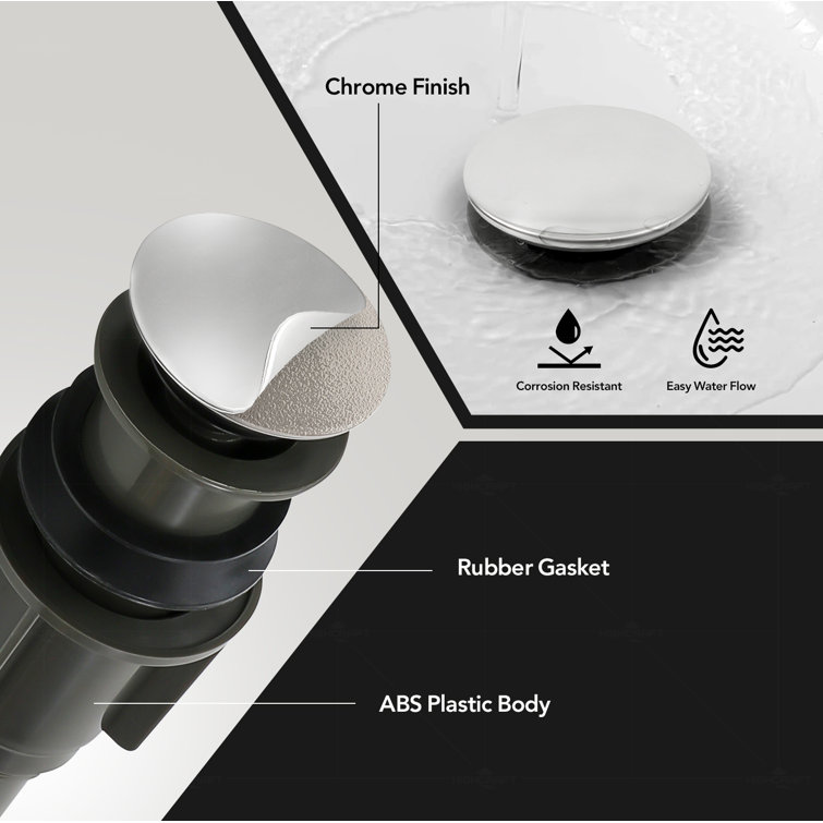 Chrome ABS Bathroom Sink Pop-Up Drain Assembly
