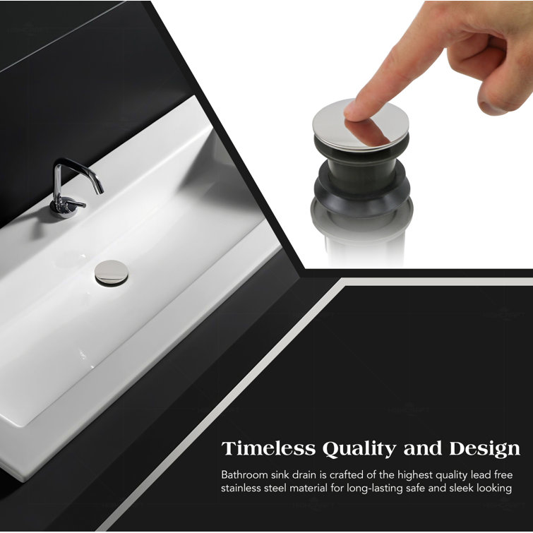 Chrome ABS Bathroom Sink Pop-Up Drain Assembly