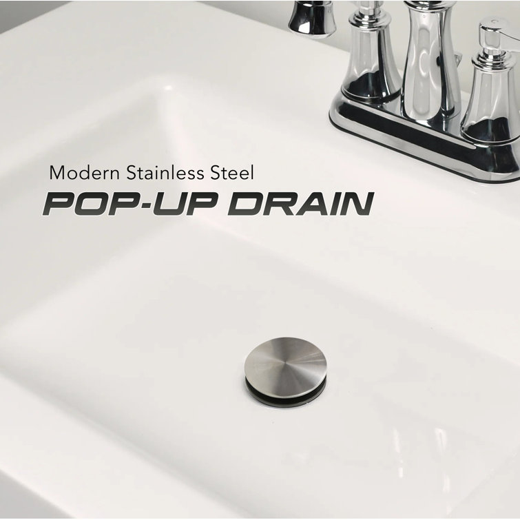 Brushed Nickel ABS Bathroom Sink Pop-Up Drain Assembly