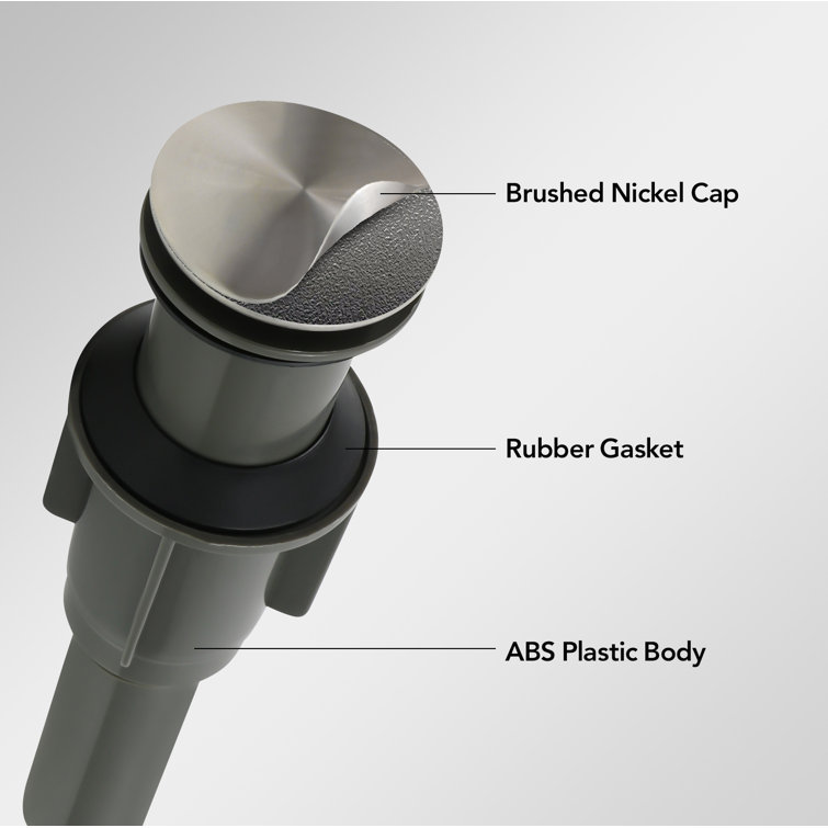 Brushed Nickel ABS Bathroom Sink Pop-Up Drain Assembly