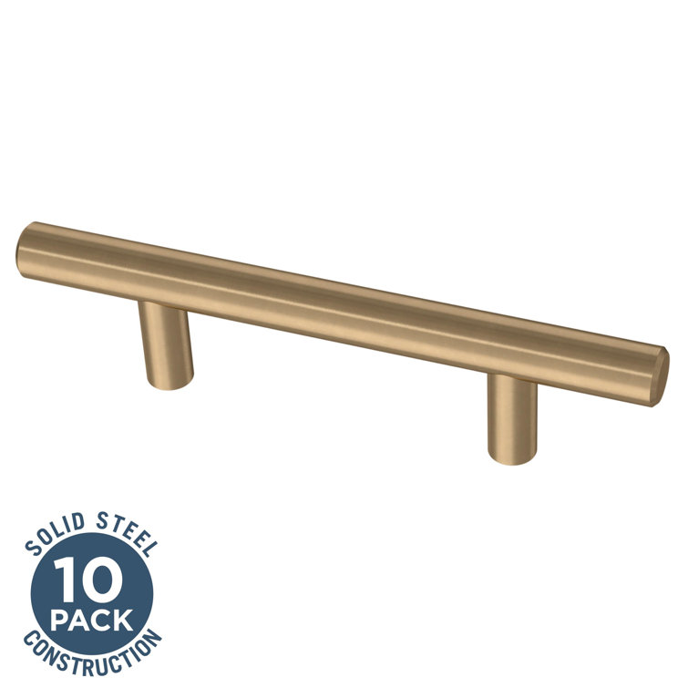 Champagne Bronze Modern 3-Inch Bar Cabinet Pulls (10-Pack)