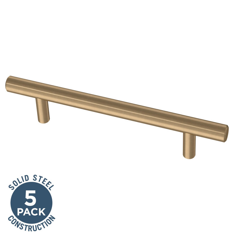 Champagne Bronze Cylindrical Bar Cabinet Pull with Mounting Hardware