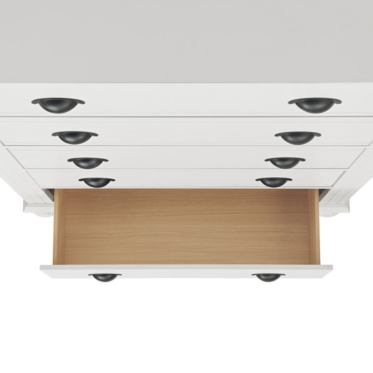 White 5-Drawer Chest with Felt Lined Top Drawer