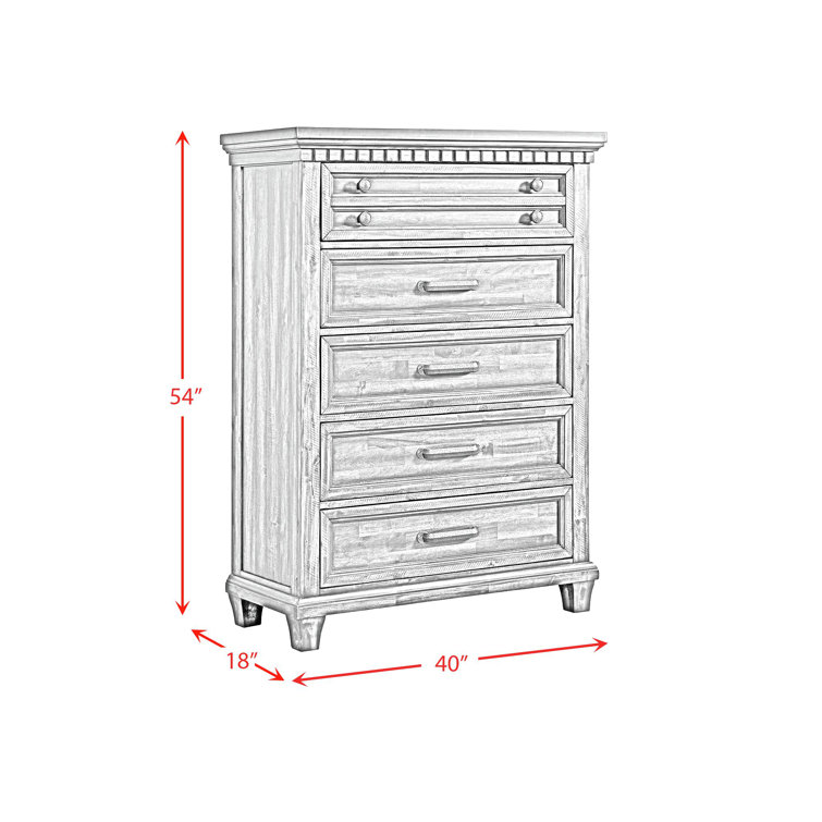 Windom Dark Brown King Storage 5PC Bedroom Set with USB Port