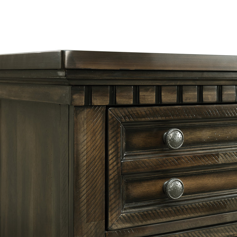 Charcoal Wood Dresser and Mirror Set with Felt Lined Drawers