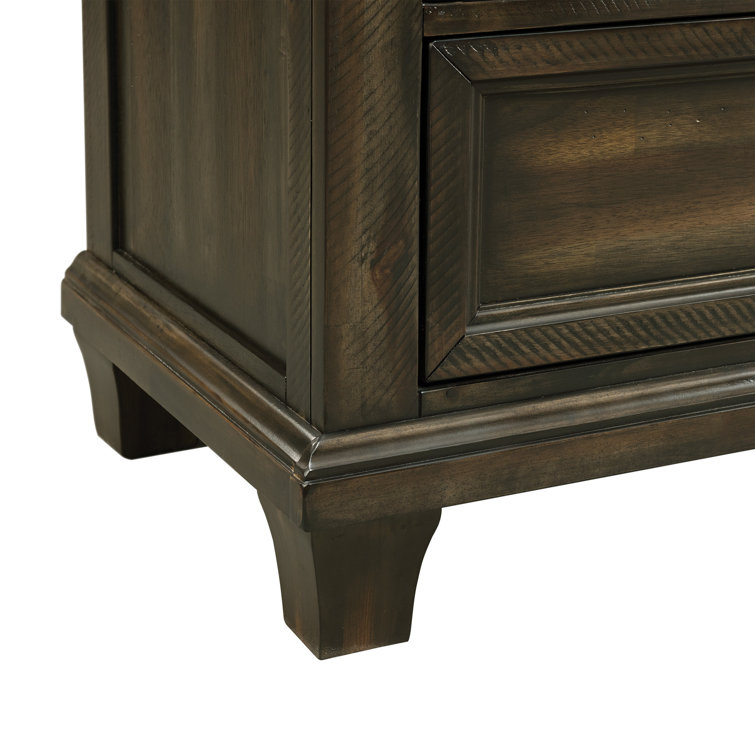 Windom Dark Brown King Storage 5PC Bedroom Set with USB Port