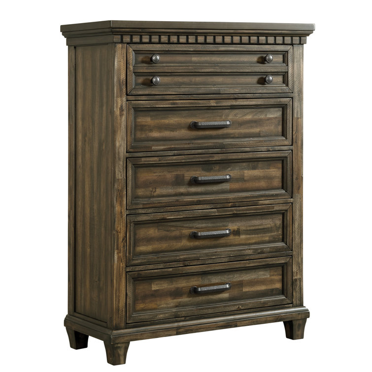 Windom Dark Brown King Storage 5PC Bedroom Set with USB Port