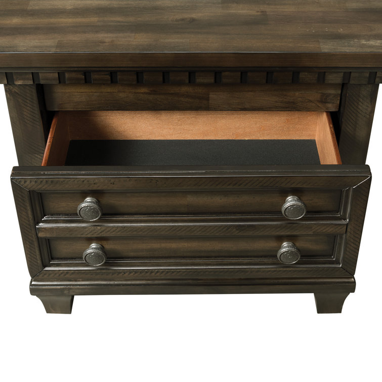 Windom Dark Brown King Storage 5PC Bedroom Set with USB Port