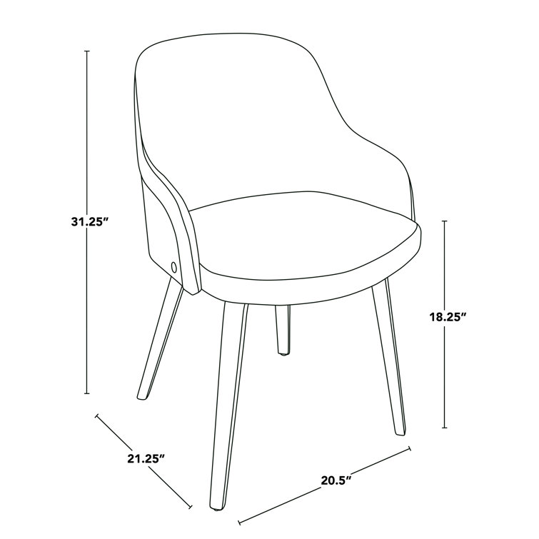Cream Faux Leather Upholstered Arm Chair with Wood Legs