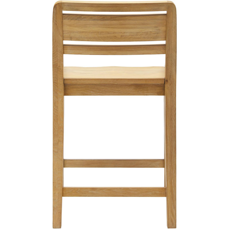 Oak and Leather Ladder Back Counter Stool