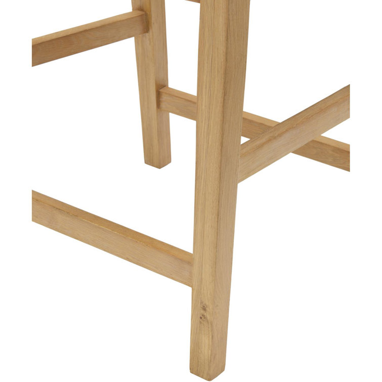 Oak and Leather Ladder Back Counter Stool