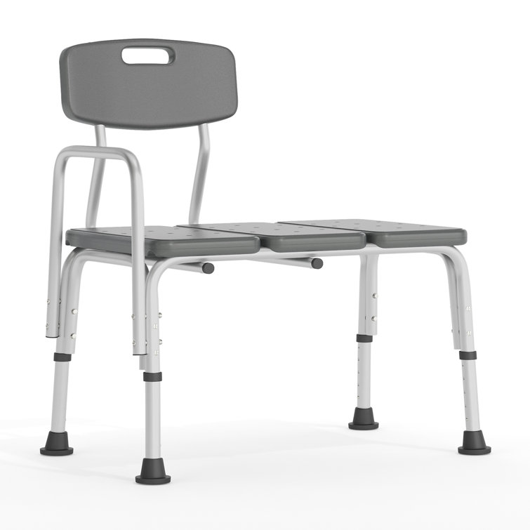 Hercules 300 Lb. Adjustable Gray Plastic Bath & Shower Transfer Bench