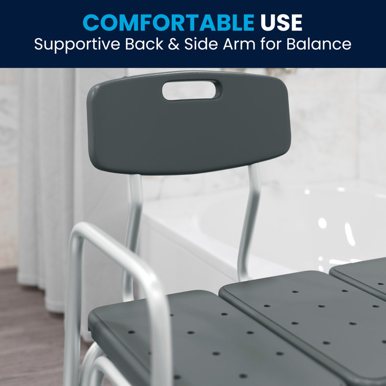 Hercules 300 Lb. Adjustable Gray Plastic Bath & Shower Transfer Bench