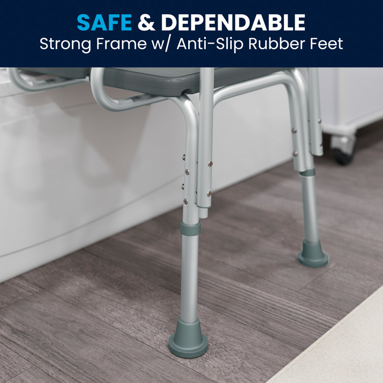 Hercules 300 Lb. Adjustable Gray Plastic Bath & Shower Transfer Bench