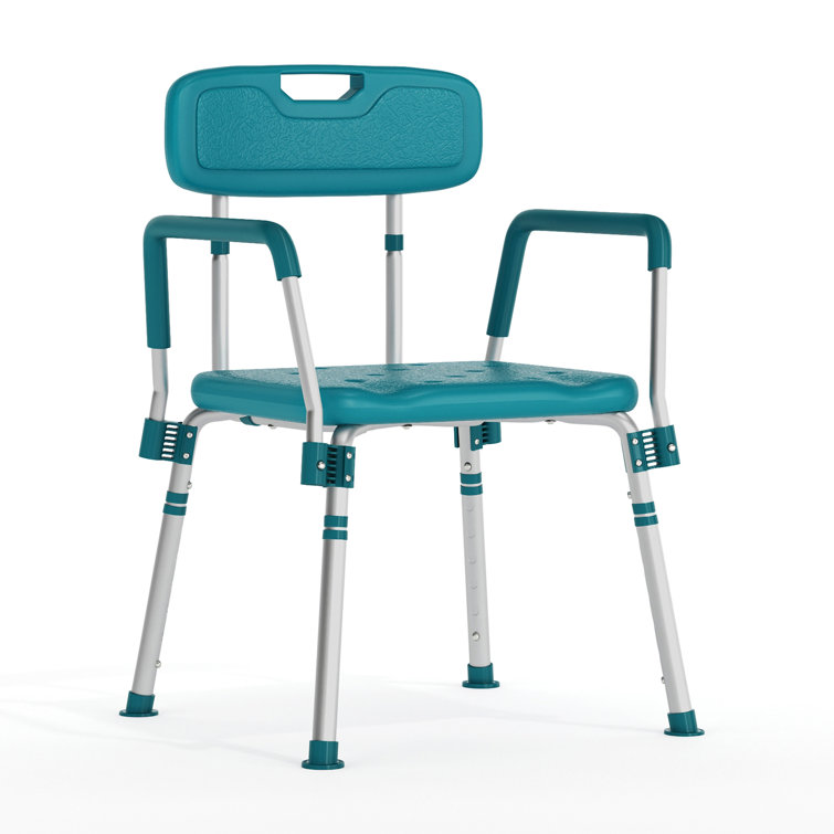 Hercules 300 Lb. Capacity Teal Adjustable Shower Chair with Arms