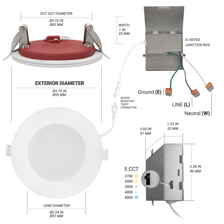 3-Inch Fire Rated Dimmable LED Recessed Light Pack