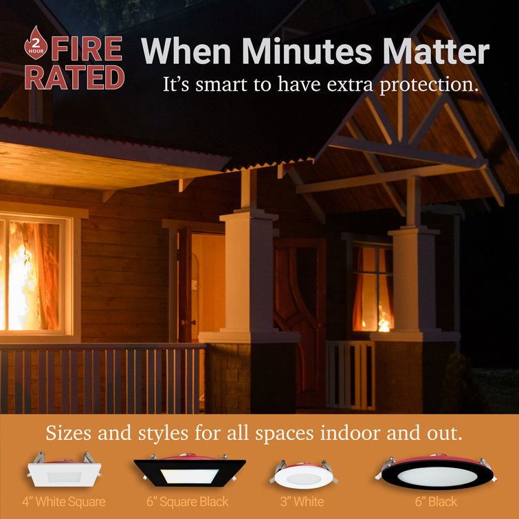 3-Inch Fire Rated Dimmable LED Recessed Light Pack