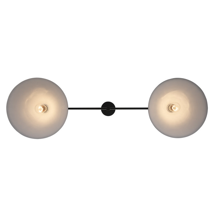 Black Metal 2-Light Industrial Linear Pendant